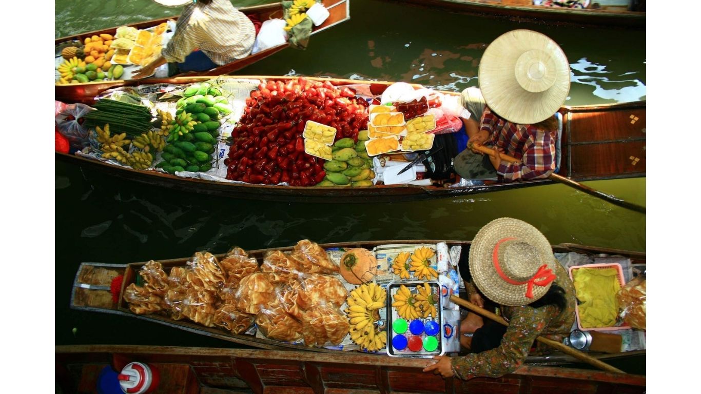 Floating market boats in the Mekong Delta affordable destination