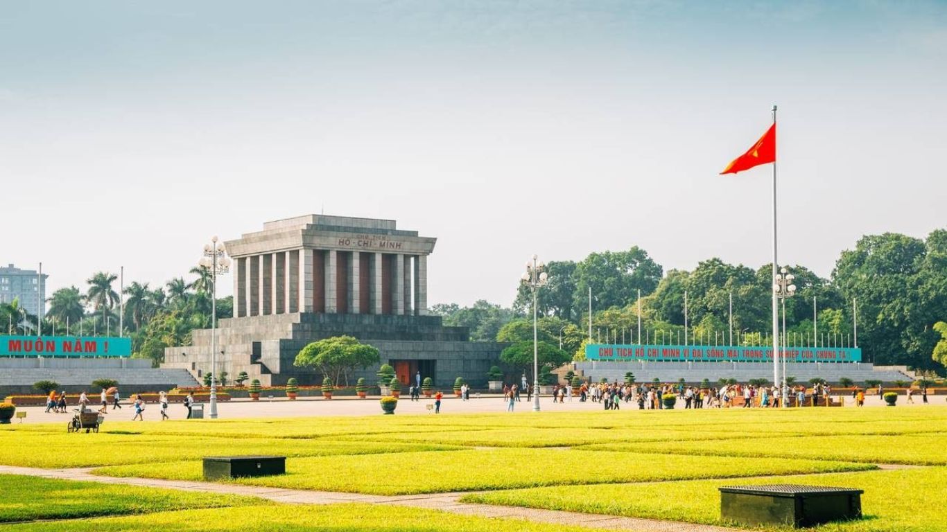 Ho Chi Minh Complex Mausoleum surrounded by Ba Dinh Square